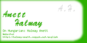 anett halmay business card